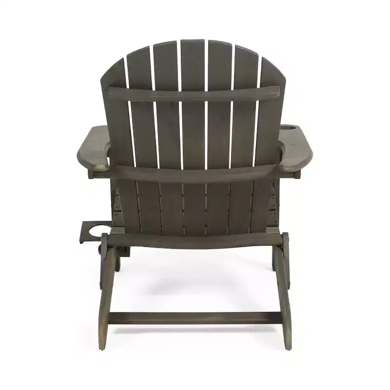 Okak Rustic Patio Folding Adirondack Chair Wooden Accent Chair for Porch,Garden&Backyard,Outdoor Lounge Chair,330lbs Max