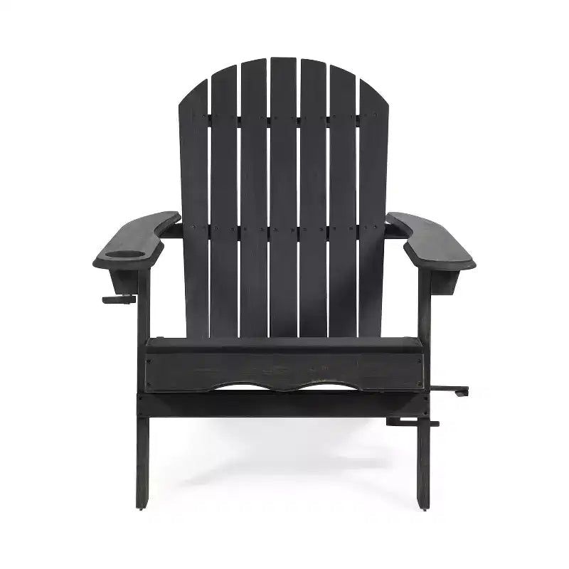 Okak Rustic Patio Folding Adirondack Chair Wooden Accent Chair for Porch,Garden&Backyard,Outdoor Lounge Chair,330lbs Max