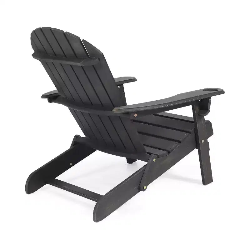 Okak Rustic Patio Folding Adirondack Chair Wooden Accent Chair for Porch,Garden&Backyard,Outdoor Lounge Chair,330lbs Max