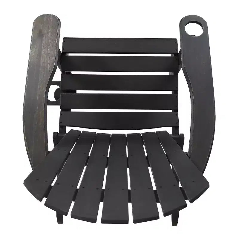 Okak Rustic Patio Folding Adirondack Chair Wooden Accent Chair for Porch,Garden&Backyard,Outdoor Lounge Chair,330lbs Max