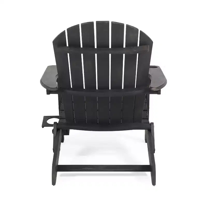 Okak Rustic Patio Folding Adirondack Chair Wooden Accent Chair for Porch,Garden&Backyard,Outdoor Lounge Chair,330lbs Max