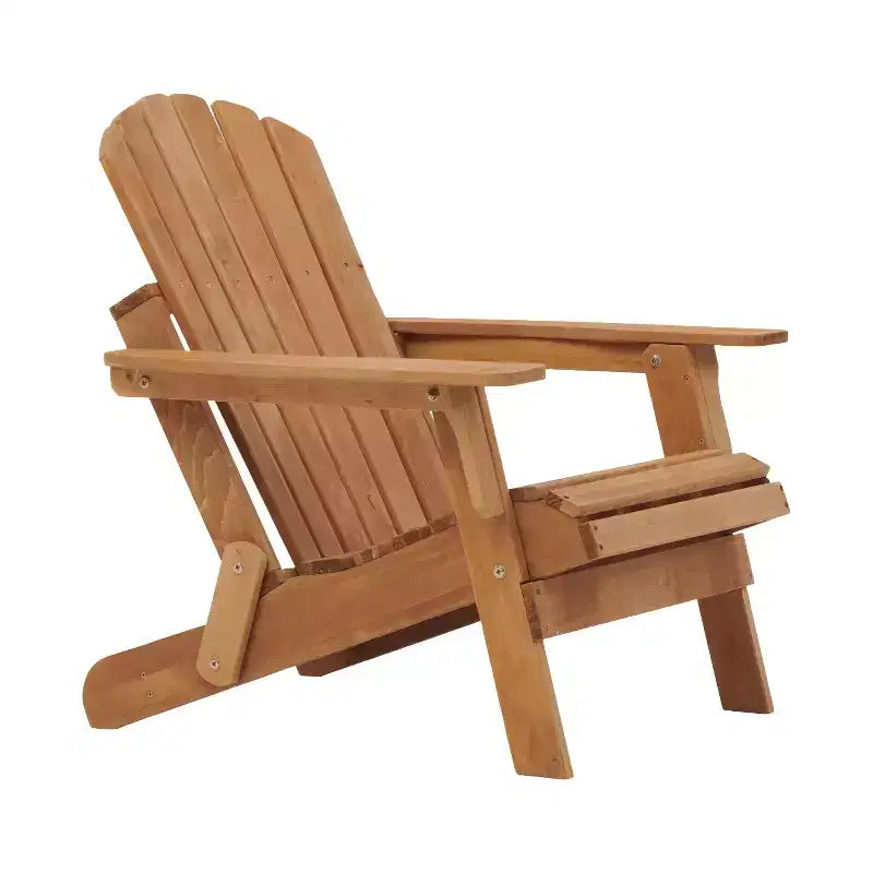 Okak Oversized Patio Folding Adirondack Chair Wooden Accent Chair for Porch,Garden&Backyard,Outdoor Lounge Chair,330lbs Max