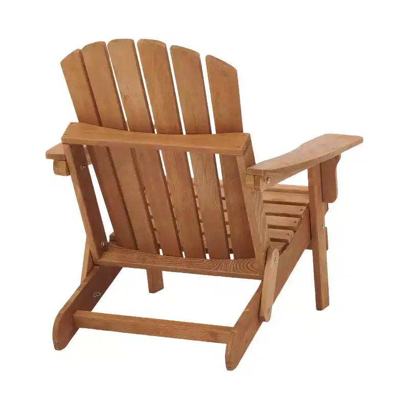Okak Oversized Patio Folding Adirondack Chair Wooden Accent Chair for Porch,Garden&Backyard,Outdoor Lounge Chair,330lbs Max
