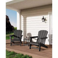 Outdoor Adirondack Chairs, HDPE Plastic Patio Chairs for All Weather, Weather-Resistant Fire Pit Chair with Wide Armrests & Slatted Back