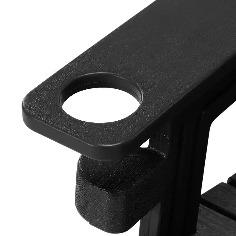 WestinTrends Azura Ensemble de 2 chaises de patio Adirondack en plastique HDPE avec table d'appoint de 18 po, Noir