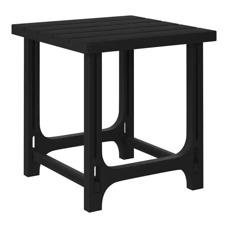 WestinTrends Azura Ensemble de 2 chaises de patio Adirondack en plastique HDPE avec table d'appoint de 18 po, Noir