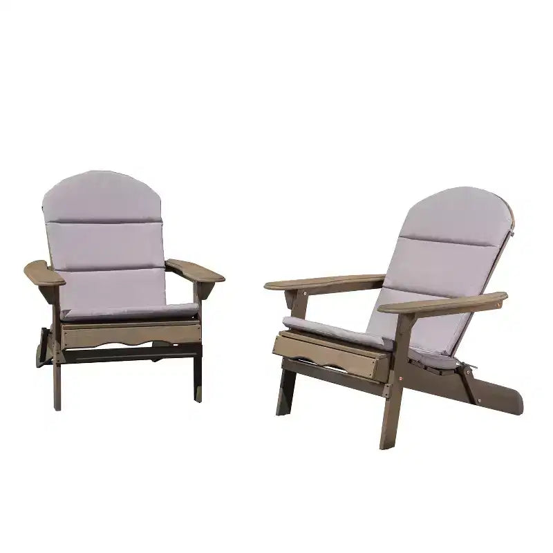 Christopher Knight Home Malibu Chaises Adirondack d'extérieur en bois d'acacia avec coussins (Lot de 2)