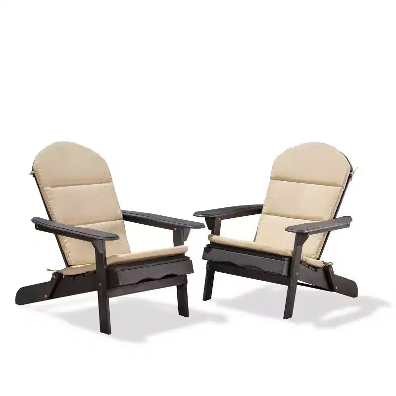 Christopher Knight Home Malibu Chaises Adirondack d'extérieur en bois d'acacia avec coussins (Lot de 2)