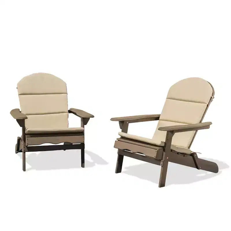 Christopher Knight Home Malibu Chaises Adirondack d'extérieur en bois d'acacia avec coussins (Lot de 2)