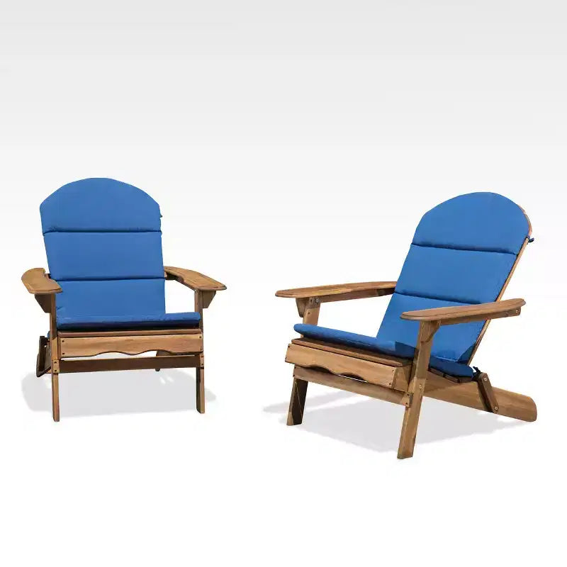 Christopher Knight Home Malibu Chaises Adirondack d'extérieur en bois d'acacia avec coussins (Lot de 2)
