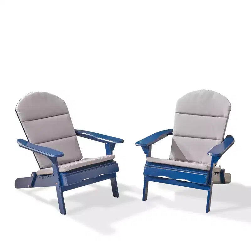 Christopher Knight Home Malibu Chaises Adirondack d'extérieur en bois d'acacia avec coussins (Lot de 2)