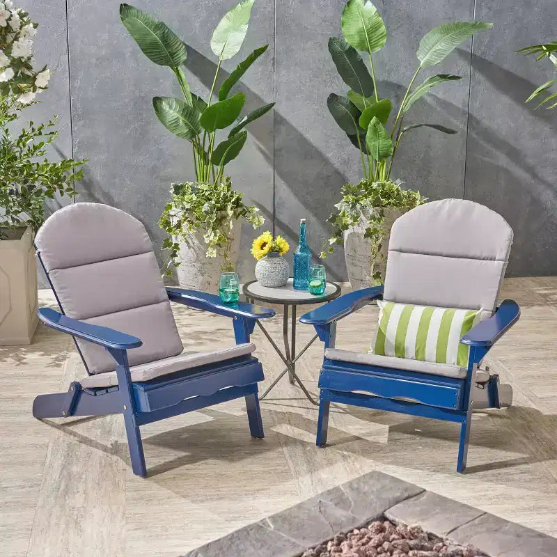 Christopher Knight Home Malibu Outdoor Acacia Wood Adirondack Chairs with Cushions (Set of 2)