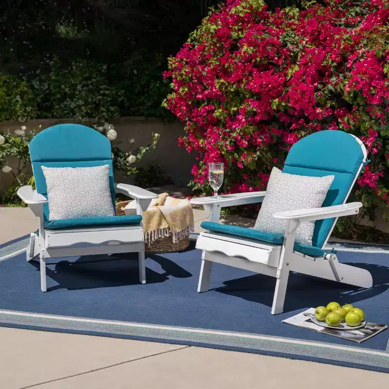 Christopher Knight Home Malibu Outdoor Acacia Wood Adirondack Chairs with Cushions (Set of 2)