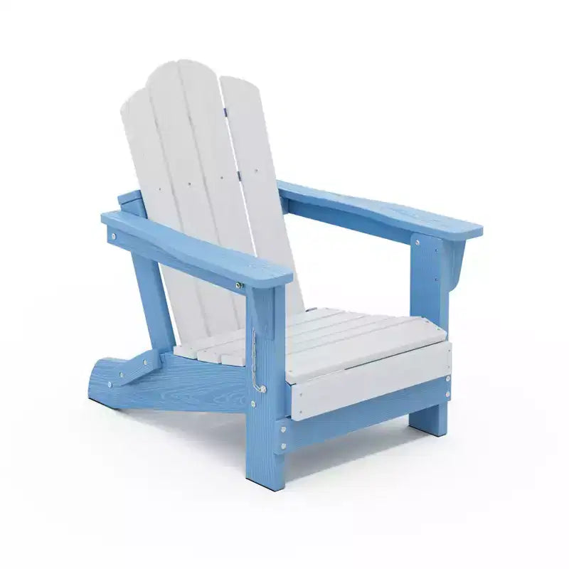 Hyleory Kids Outdoor Adirondack Chair Set  Foldable HDPE Childrens Lawn Chairs (2-Piece)