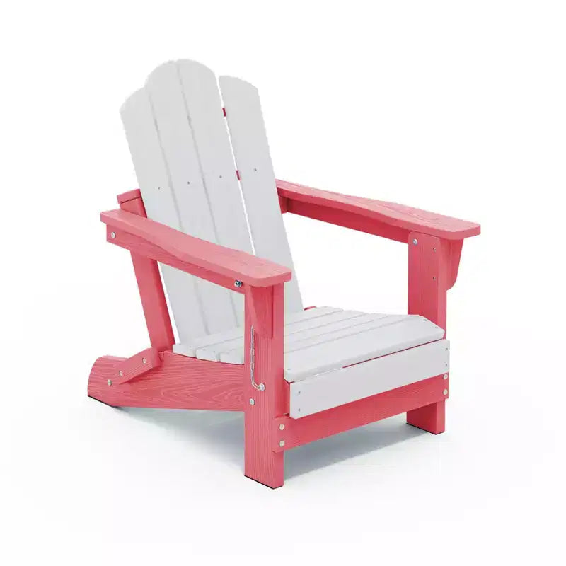 Hyleory Kids Outdoor Adirondack Chair Set  Foldable HDPE Childrens Lawn Chairs (2-Piece)