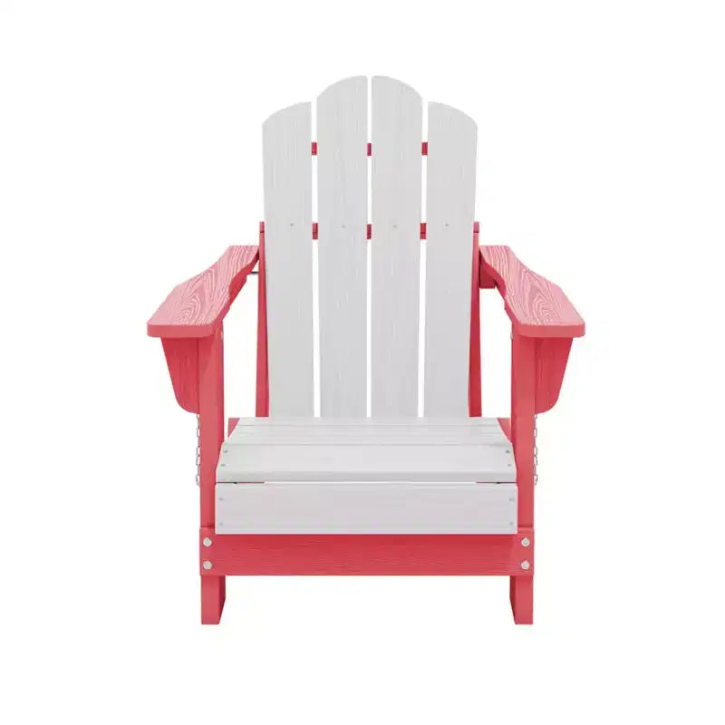 Hyleory Kids Outdoor Adirondack Chair Set  Foldable HDPE Childrens Lawn Chairs (2-Piece)