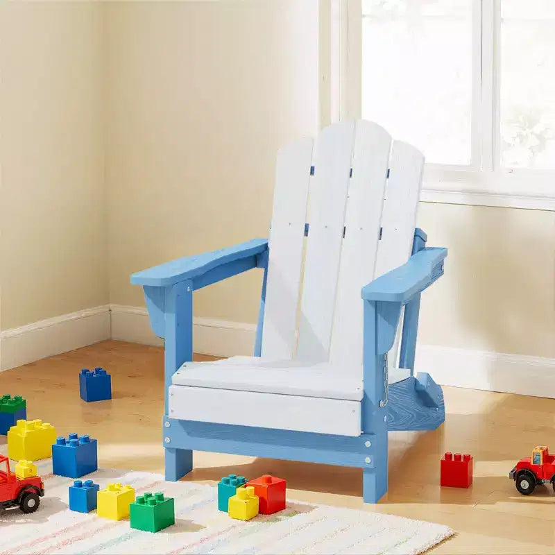 Hyleory Kids Foldable Adirondack Chair Set, 4-Piece  Durable HDPE Outdoor Chairs for Children