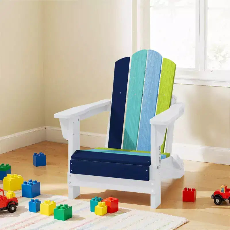 Hyleory Kids Foldable Adirondack Chair Set, 4-Piece  Durable HDPE Outdoor Chairs for Children
