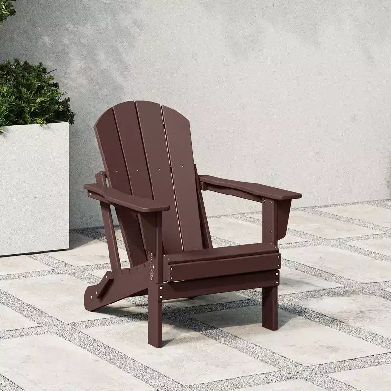 WestinTrends Malibu HDPE Outdoor Patio Folding Poly Adirondack Chair