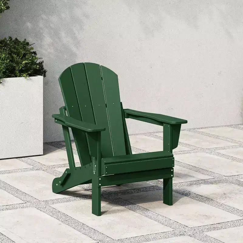 WestinTrends Malibu HDPE Outdoor Patio Folding Poly Adirondack Chair