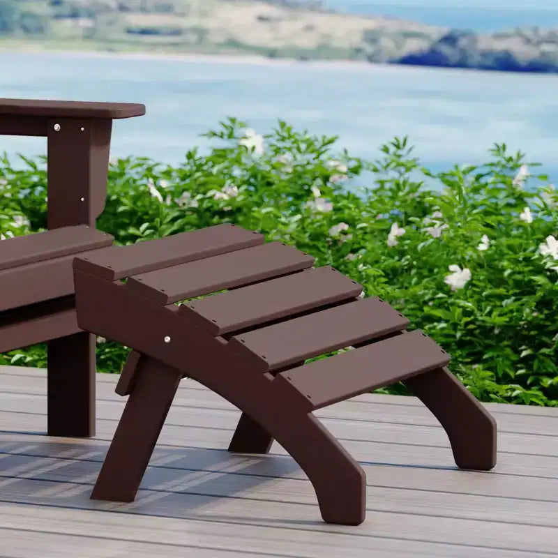 WestinTrends Dylan Outdoor Patio HDPE Adirondack Ottoman Footrest