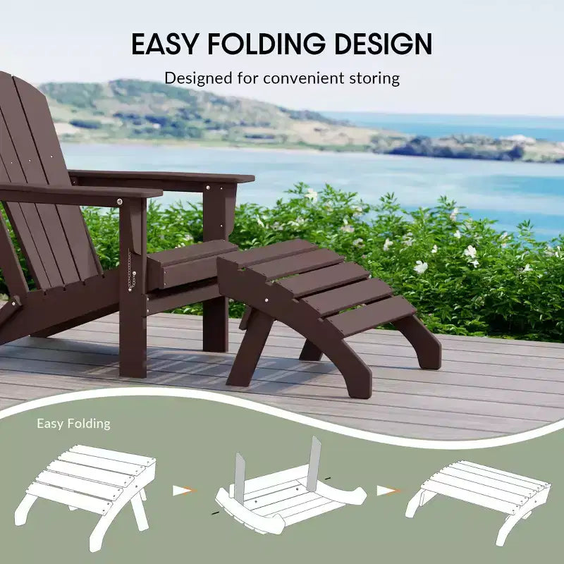 WestinTrends Dylan Outdoor Patio HDPE Adirondack Ottoman Footrest