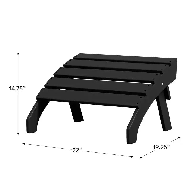 WestinTrends Dylan Outdoor Patio HDPE Adirondack Ottoman Footrest