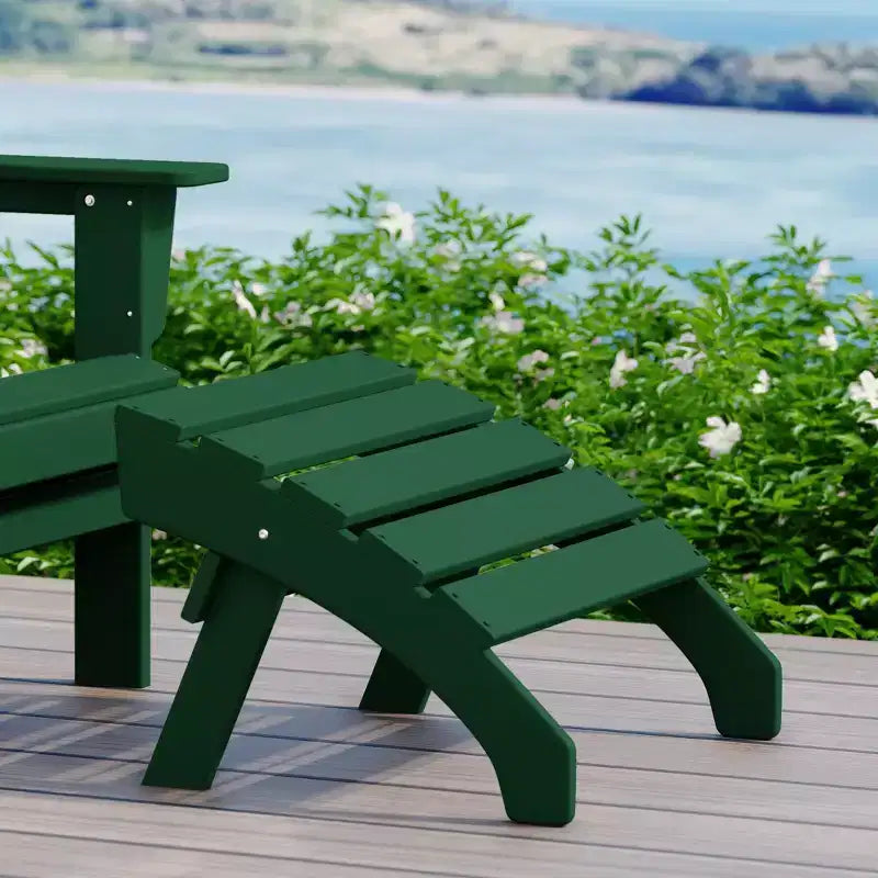 WestinTrends Dylan Outdoor Patio HDPE Adirondack Ottoman Footrest