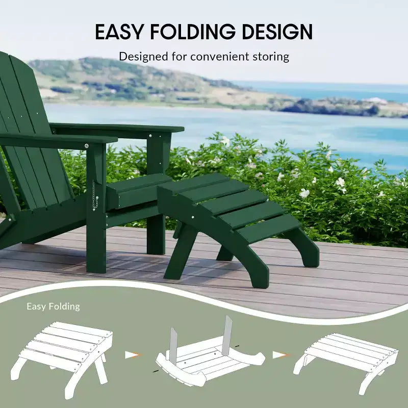 WestinTrends Dylan Outdoor Patio HDPE Adirondack Ottoman Footrest