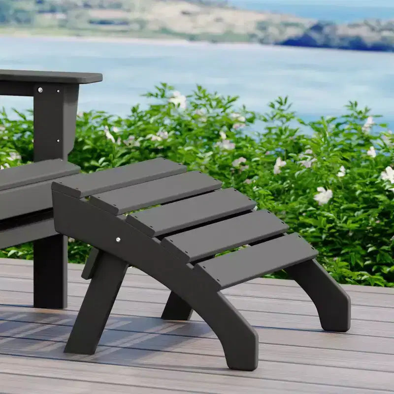 WestinTrends Dylan Outdoor Patio HDPE Adirondack Ottoman Footrest