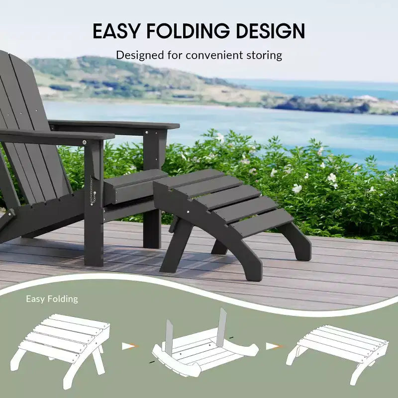 WestinTrends Dylan Outdoor Patio HDPE Adirondack Ottoman Footrest