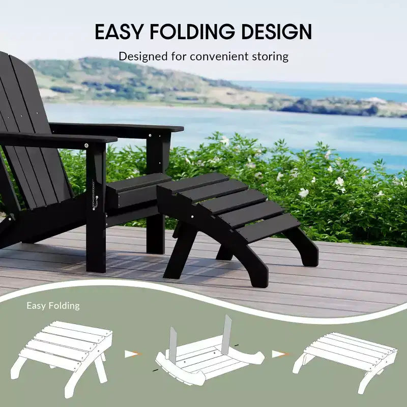 WestinTrends Dylan Outdoor Patio HDPE Adirondack Ottoman Footrest