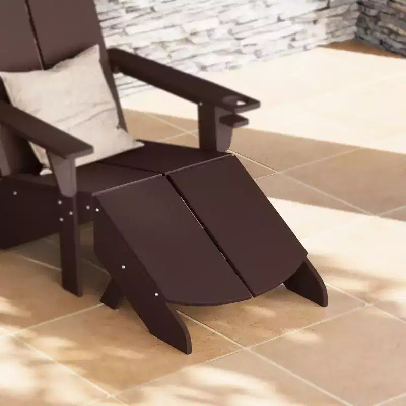 WestinTrends Riviera Modern HDPE Plastic Folding Patio Adirondack Ottoman