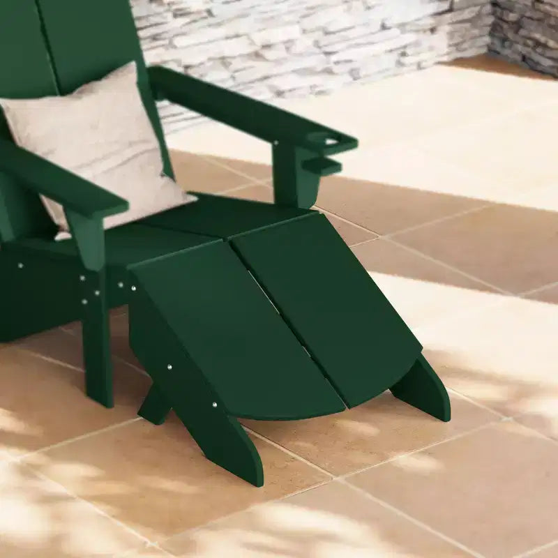 WestinTrends Riviera Modern HDPE Plastic Folding Patio Adirondack Ottoman