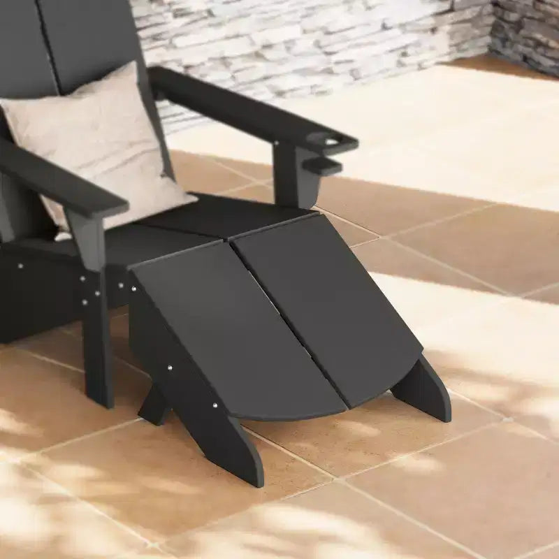 WestinTrends Riviera Modern HDPE Plastic Folding Patio Adirondack Ottoman