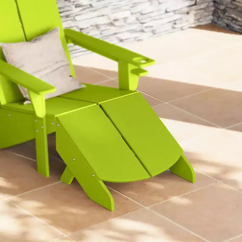 WestinTrends Riviera Modern HDPE Plastic Folding Patio Adirondack Ottoman
