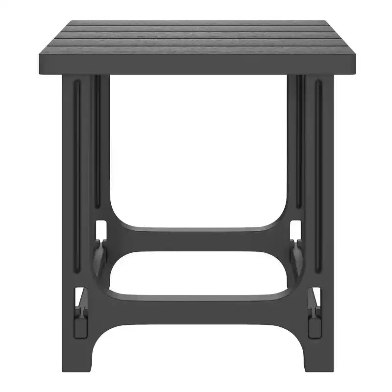 WestinTrends Azura 2-Piece HDPE Plastic Adirondack Patio Chair With 18 Side Table Set