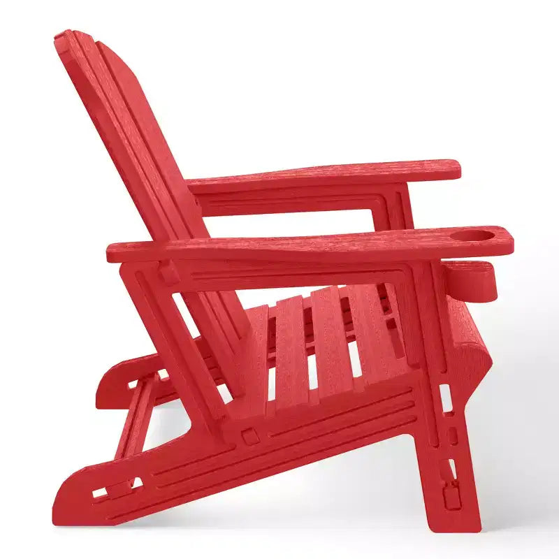 WestinTrends Azura 2-Piece HDPE Plastic Adirondack Patio Chair With 18 Side Table Set