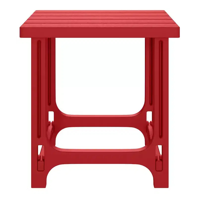 WestinTrends Azura 2-Piece HDPE Plastic Adirondack Patio Chair With 18 Side Table Set