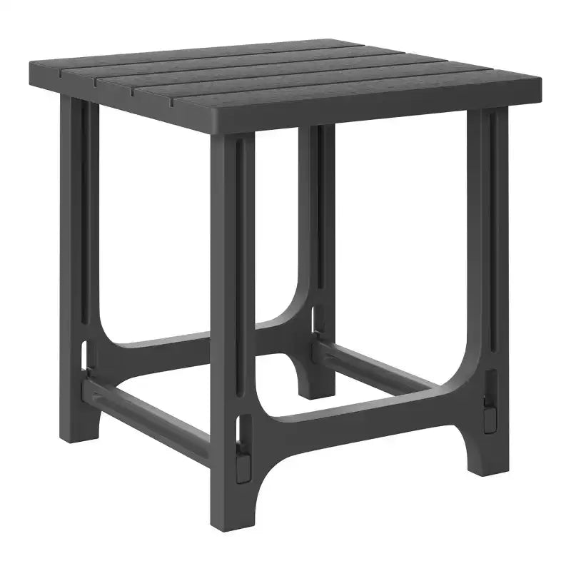 WestinTrends Azura 2-Piece HDPE Plastic Adirondack Patio Chair With 18 Side Table Set