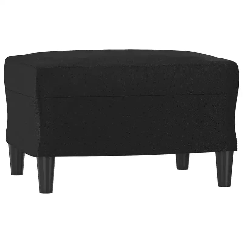 vidaXL Set divano a 3 posti e poggiapiedi in similpelle, nero, design elegante, facile da pulire, per soggiorno, salotto e camera da letto