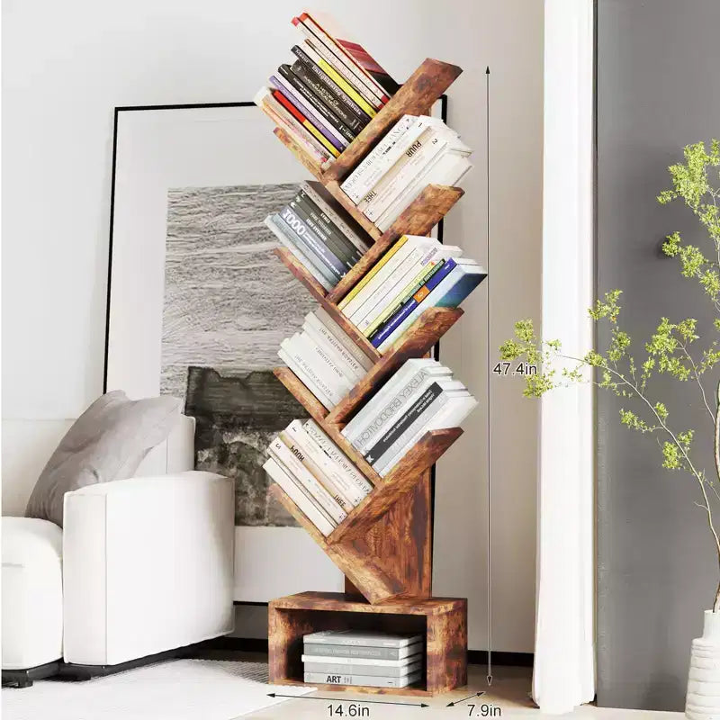 Libreria a mensole e Libreria ad albero - Scaffale organizzatore alto a 8 livelli per soggiorno, camera da letto, ufficio in casa