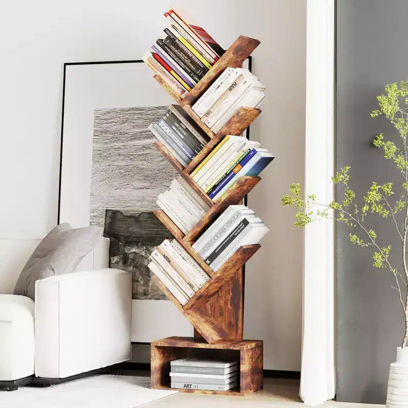 Libreria a mensole e Libreria ad albero - Scaffale organizzatore alto a 8 livelli per soggiorno, camera da letto, ufficio in casa