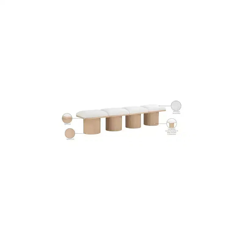 Meridian Furniture, Panca in tessuto bouclé Pavilion