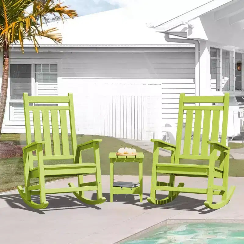 Hyleory HDPE Modern Resin Outdoor Rocking Chair, Patio Adirondack Chair for All Seasons