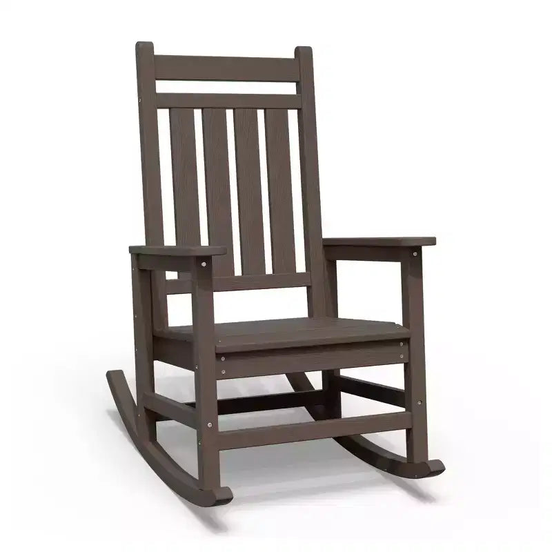 Hyleory HDPE Modern Resin Outdoor Rocking Chair, Patio Adirondack Chair for All Seasons
