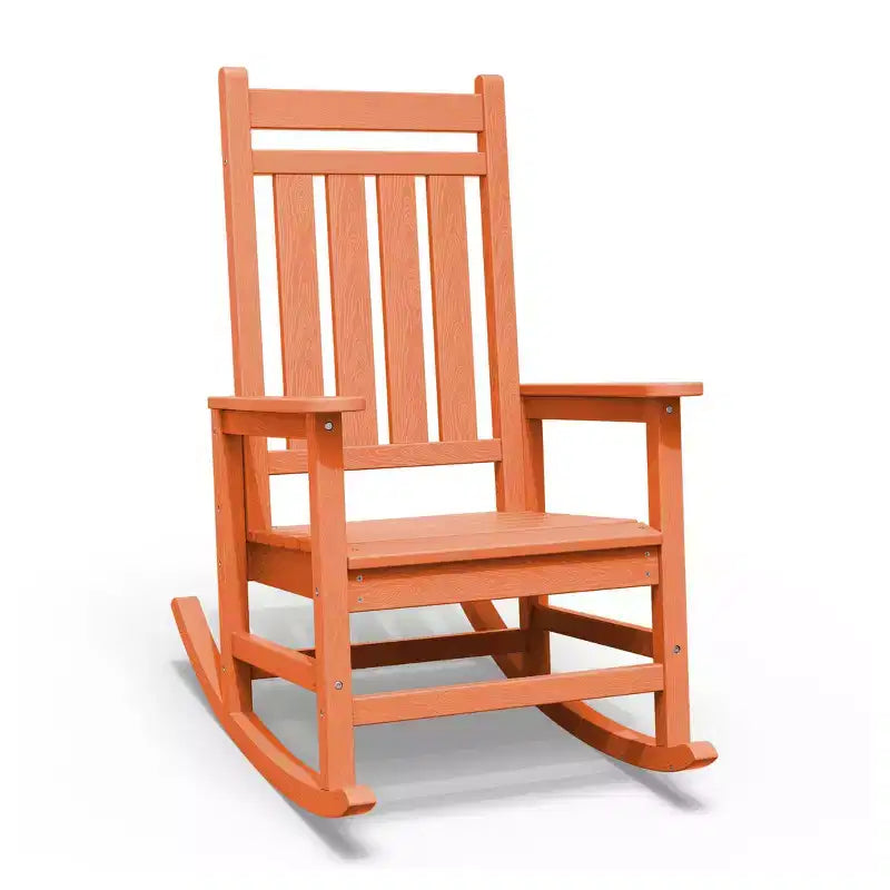 Hyleory HDPE Modern Resin Outdoor Rocking Chair, Patio Adirondack Chair for All Seasons
