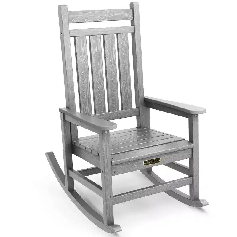 Hyleory HDPE Modern Resin Outdoor Rocking Chair, Patio Adirondack Chair for All Seasons