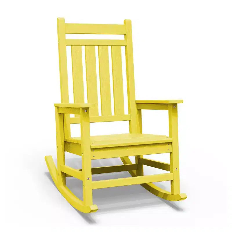 Hyleory HDPE Modern Resin Outdoor Rocking Chair, Patio Adirondack Chair for All Seasons