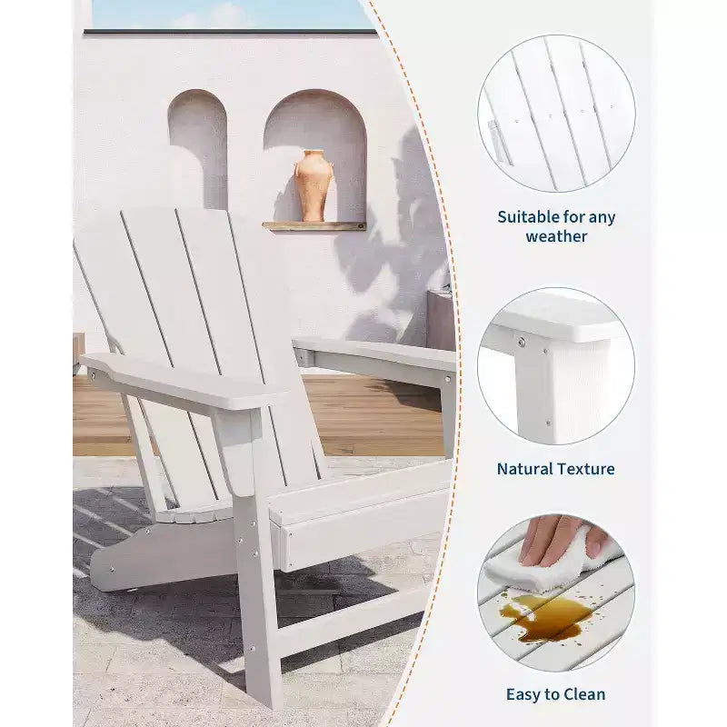 Patio Adirondack Accent Chairs, Weather Resistant Outdoor Chair, Heavy Duty 380Lbs Capacity for Outdoor, Patio, Lawn, Garden, Porch